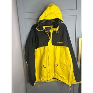 Northeast Outfitters Jacket Mens XL Yellow Black Rain Wind‎ Hooded Outdoors